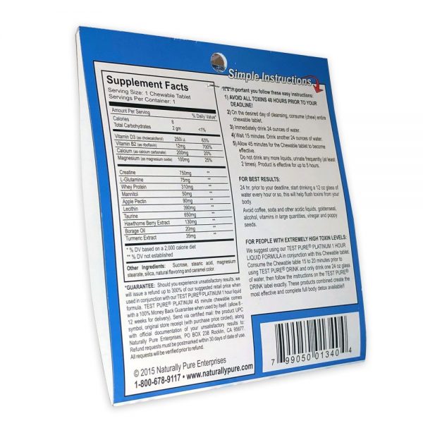 Test Pure® Platinum 45 Minute Chewable Tablet 1 Pack - Image 2