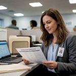 Applicant preparing for hair drug test in office