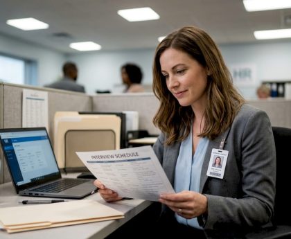 Applicant preparing for hair drug test in office