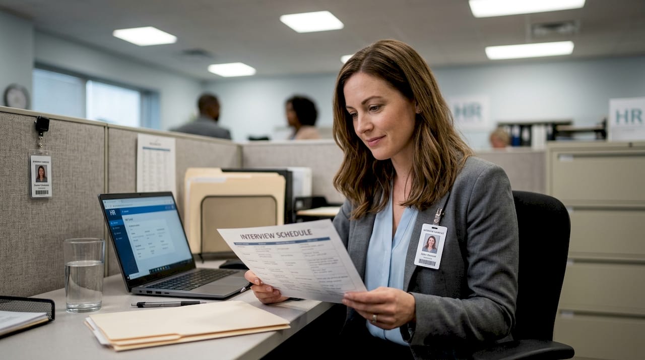 Applicant preparing for hair drug test in office