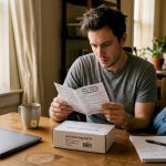 Man reviewing hair follicle drug test instructions