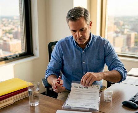 HR specialist prepares hair sample for testing