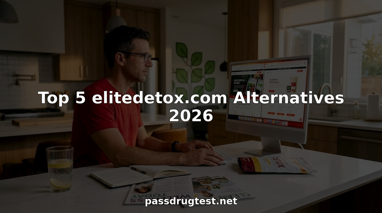 Man comparing detox alternatives at home office desk