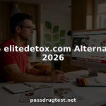 Man comparing detox alternatives at home office desk
