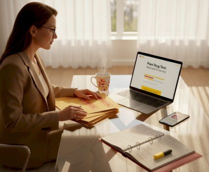 HR manager handling confidential paperwork in office