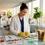 Lab technician labels hair drug test samples