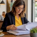Woman reviewing failed drug test paperwork