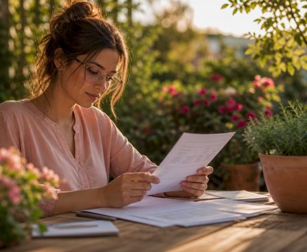 Woman preparing for THC hair follicle test at table