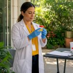 Specimen collector handling sealed drug test sample