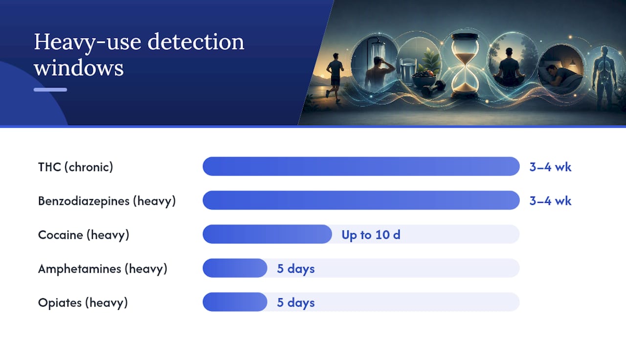 Urine drug detection windows comparison chart