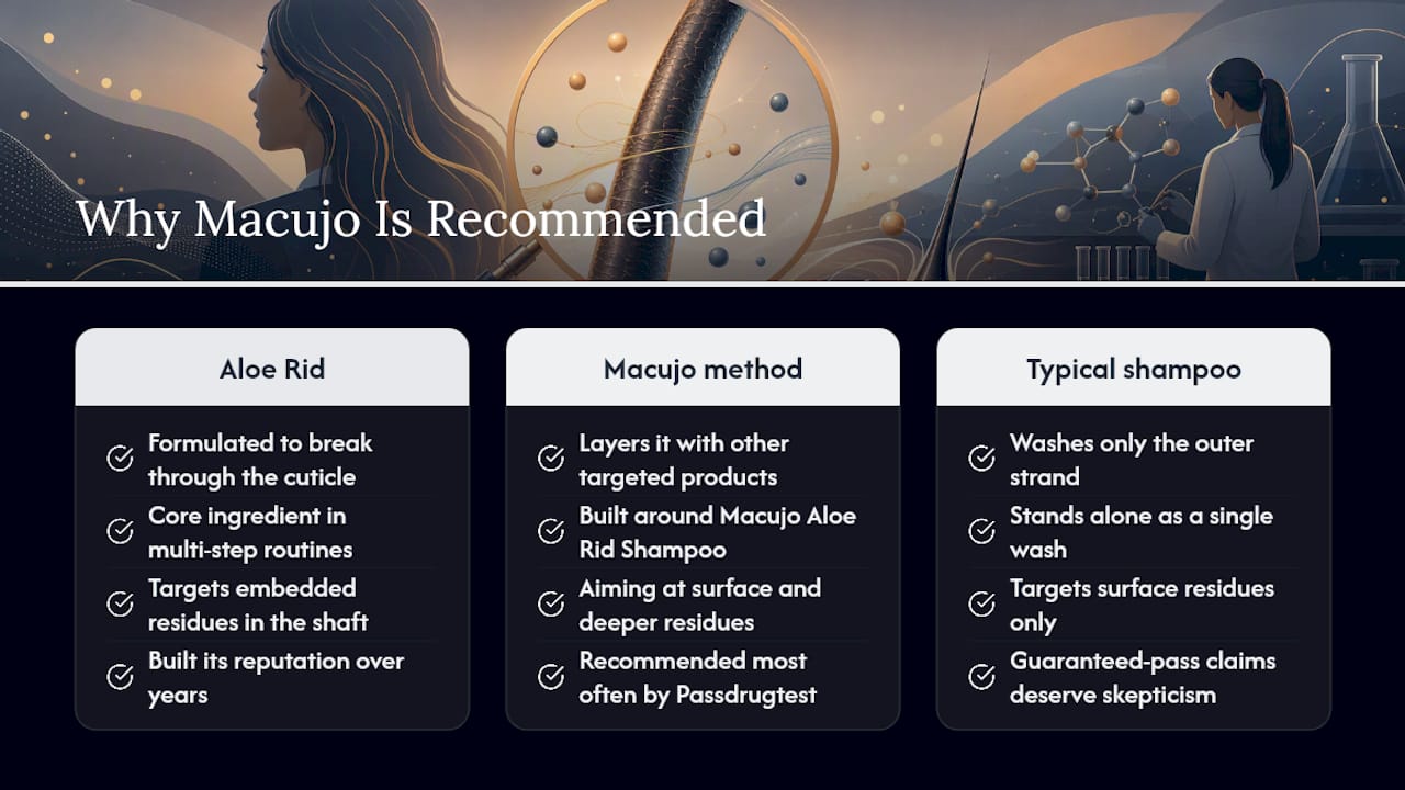 Why Passdrugtest Recommends the Macujo Method — overview diagram
