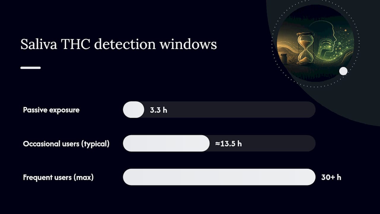 Chart of THC saliva detection times by user frequency