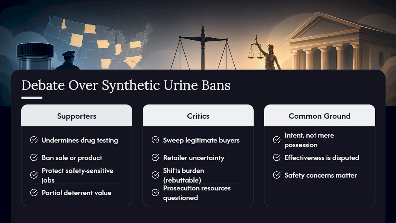 The Ongoing Debate Over Banning Synthetic Urine — overview diagram