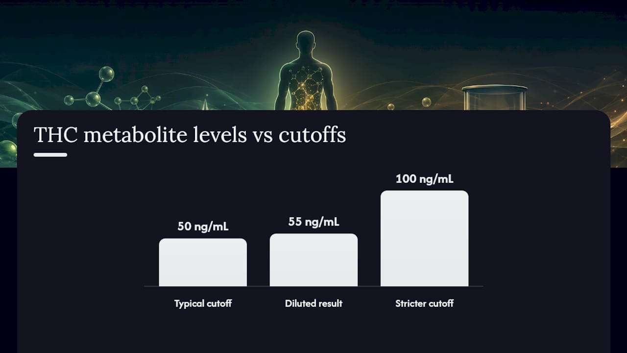 THC concentration examples against lab cutoffs