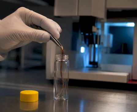 Hair sample prepared for laboratory testing