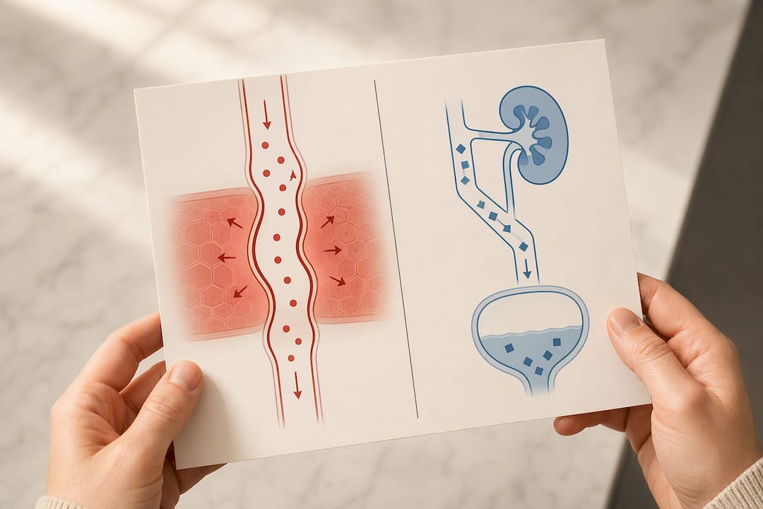Illustration separating flushing from metabolite clearance