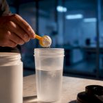 Creatine scoop beside shaker for testing article