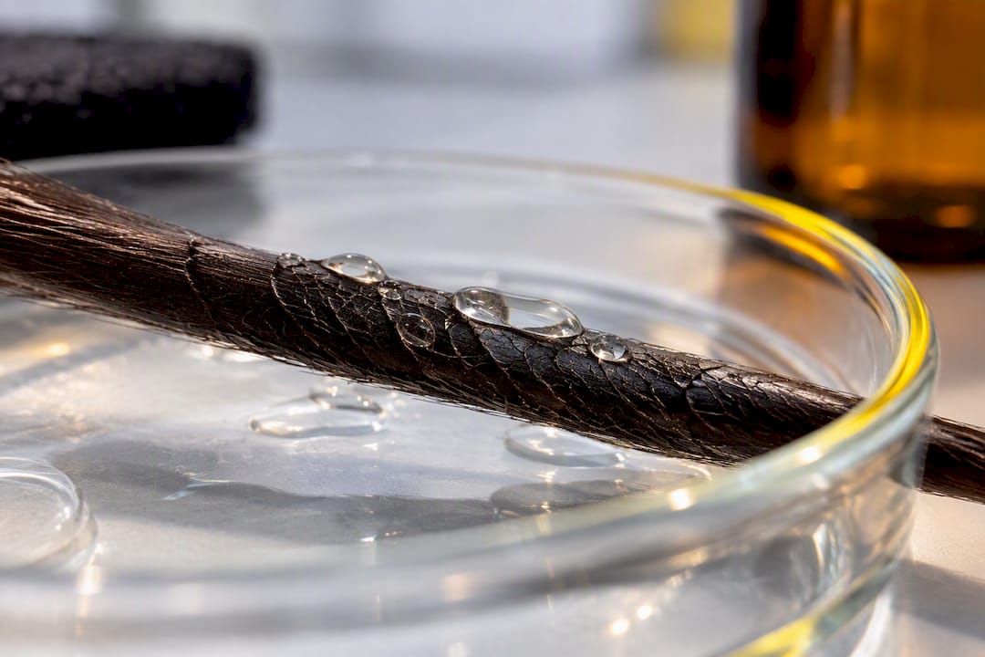 Hair strand and cleansing formulation under analysis