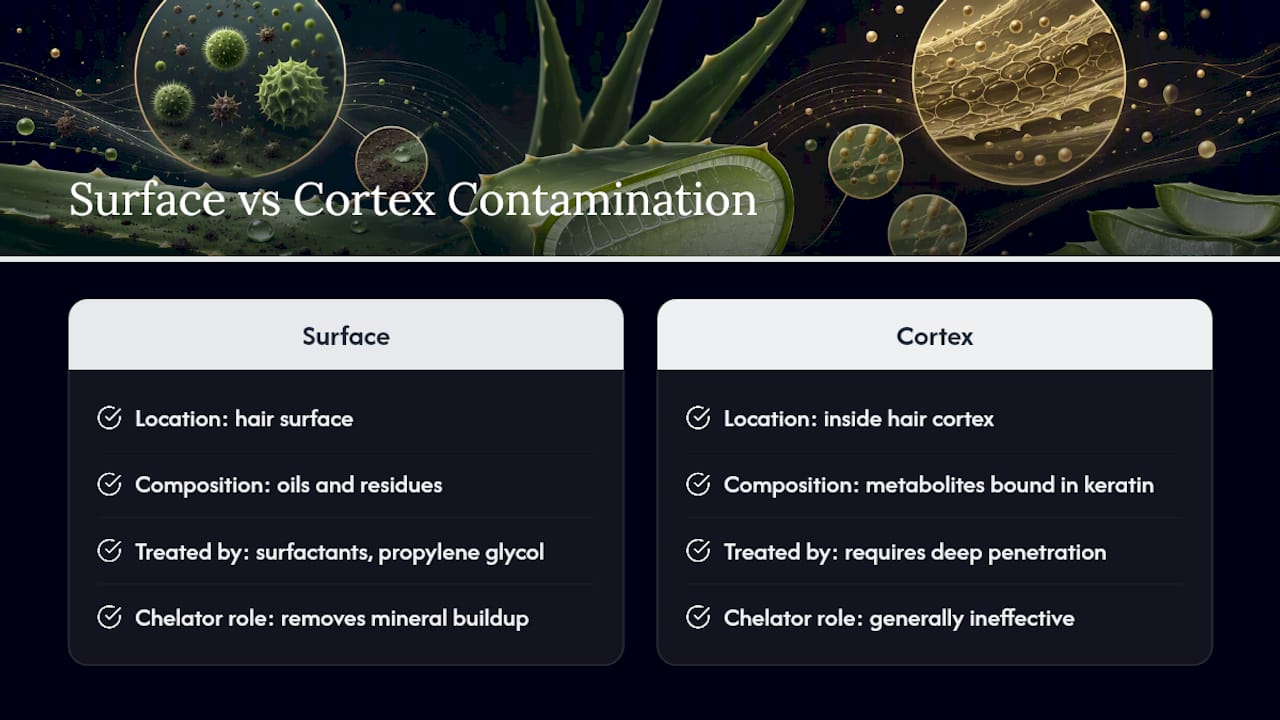 Surface contamination versus cortex-incorporated metabolites