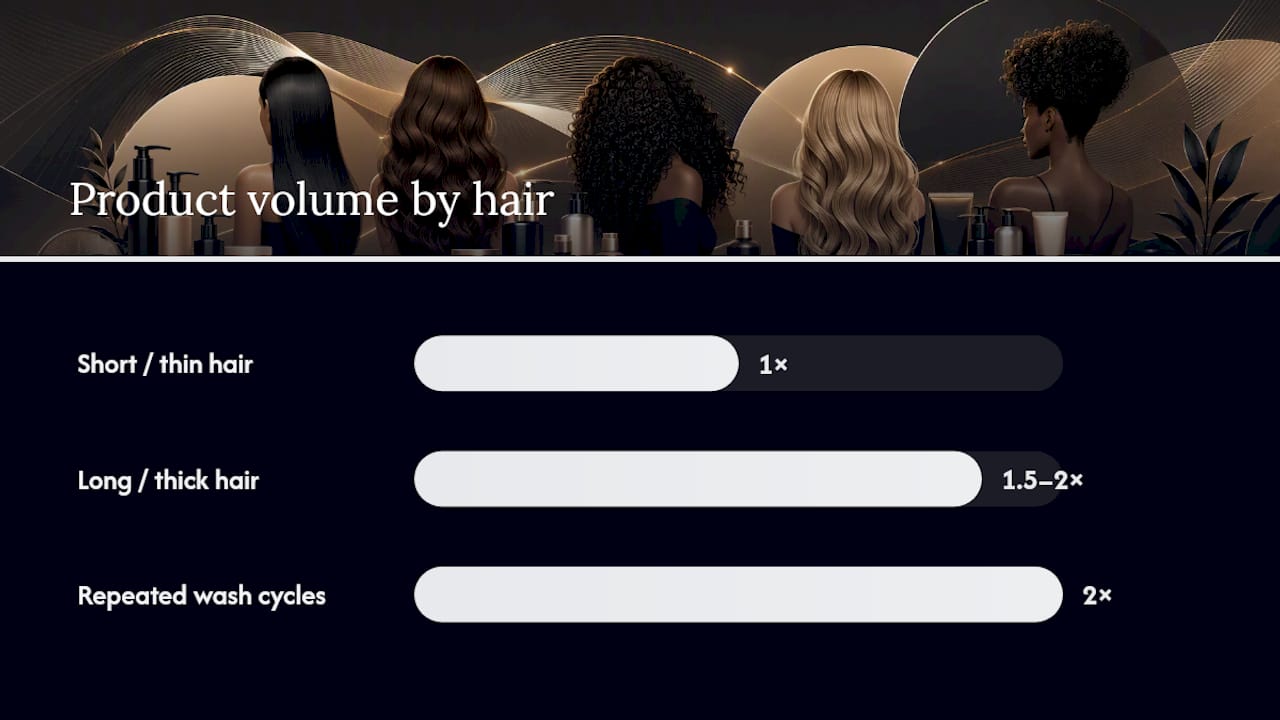Hair volume needs by length and thickness