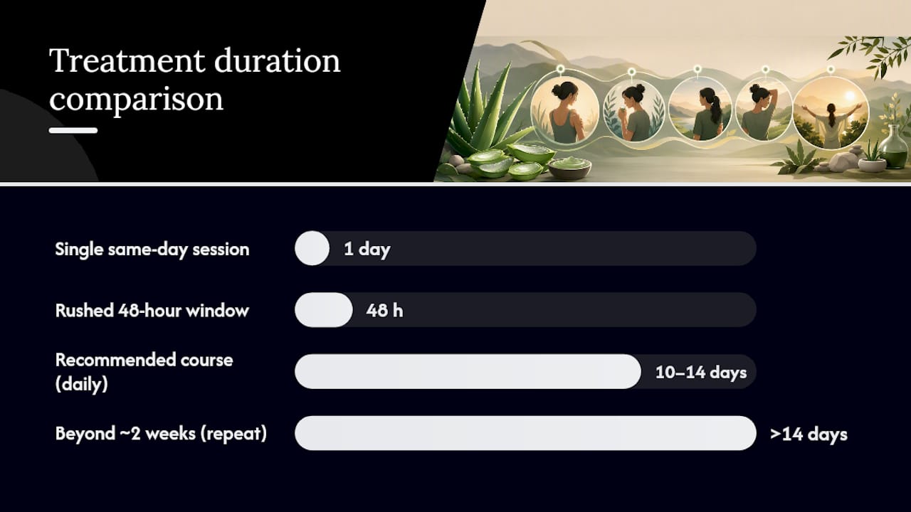 Timeline comparing cleansing session schedules