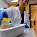 Sealed urine specimen in clinical collection room