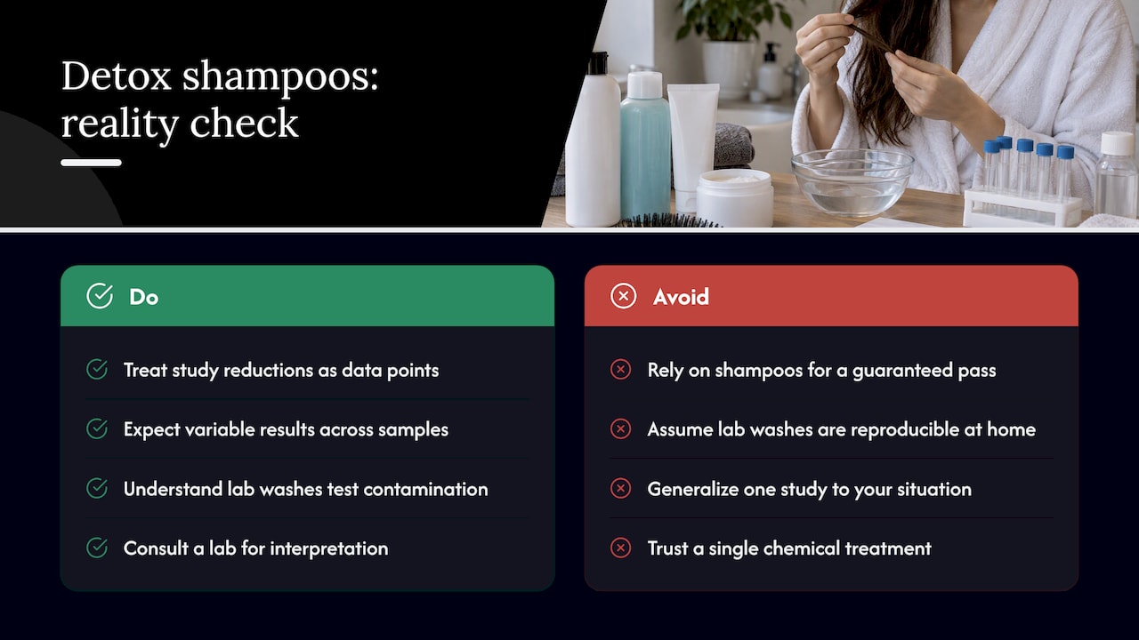 Can detox shampoos or home treatments remove amphetamine from hair? — overview diagram