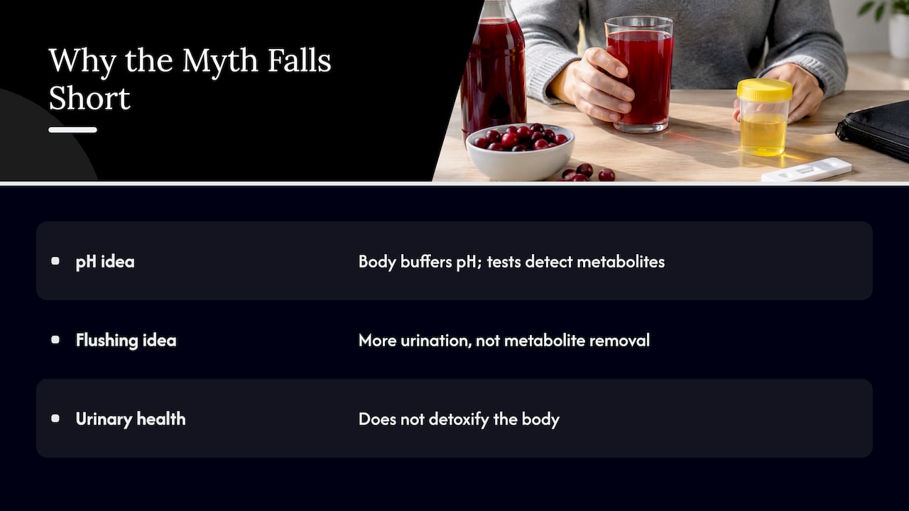 Why people believe cranberry juice helps — overview diagram