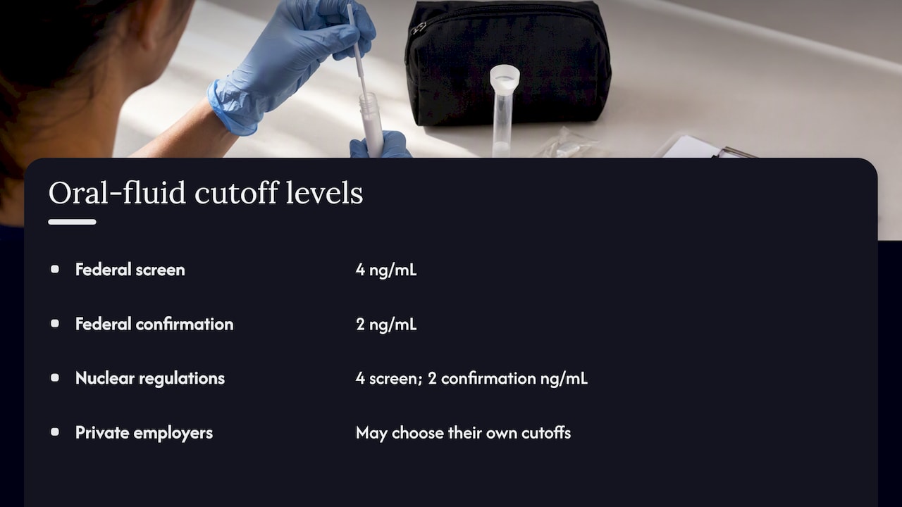 Oral-fluid screening and confirmation cutoffs