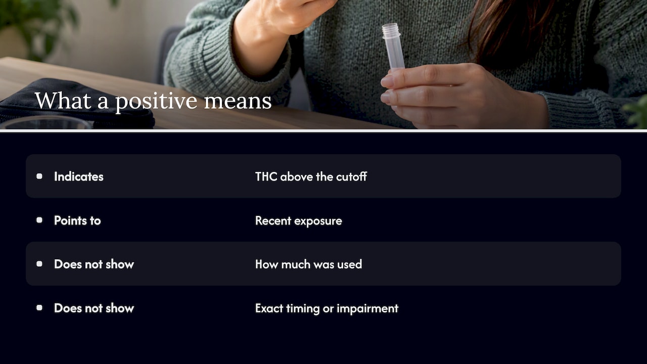 What a positive does and does not mean — overview diagram